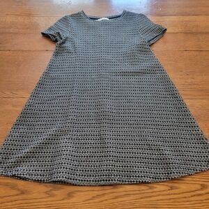Zara Trafaluc Swing Dress Mini Black White Geometric Pattern Women's Size Small